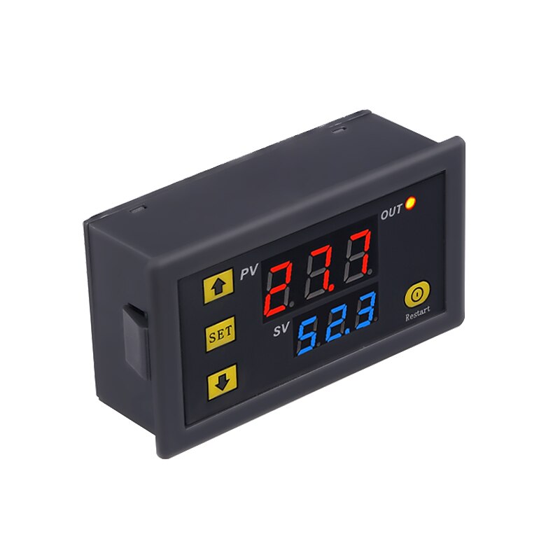 Temperature Gauge Sensor,Temperature Controller Thermostat Dual LED Digital Temperature Regulator Detector Temp Meter Heat Cooler3