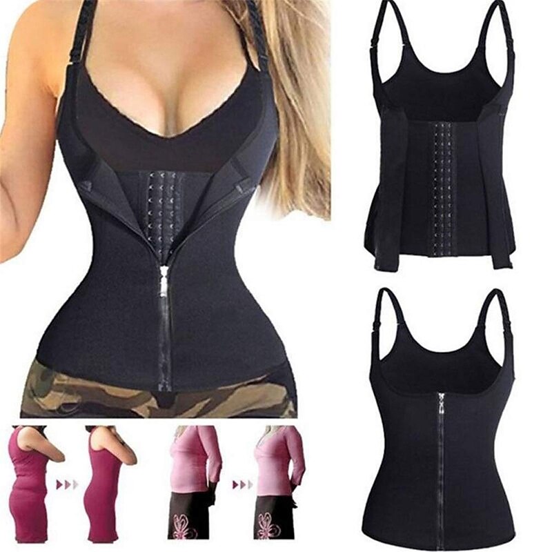 Women Slimming Weight Loss Tummy Fat Burner Neoprene Tank Top Waist Trainer Corset Vest Hot Sweat Workout Tank Top Slimming Vest For Gym Workout Exercise & Fitness4