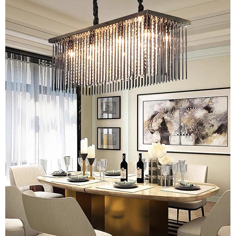 80 cm Premium Crystal Chandelier Pendant Light Stainless Steel Modern Island Light 110-120V 220-240V3
