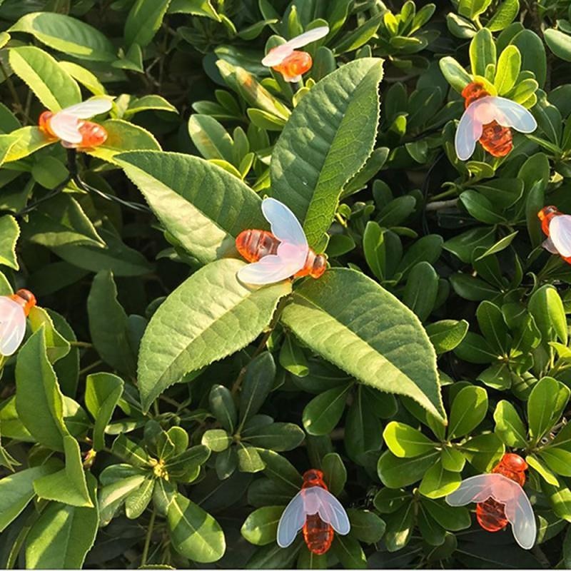 Bee Lights String Led Honey Bee Shape Fairy Lights For Outdoor Home Garden Fence Summer Decoration3