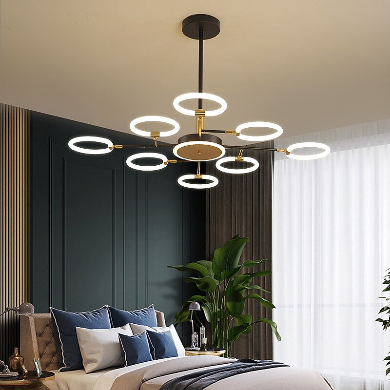 6/8/10 Heads LED Pendant Light Molecular Chandelier Ring Shape Adjustable Simple Modern Nordic Light Luxury Style Living Room Bedroom Dining Room Restaurant2