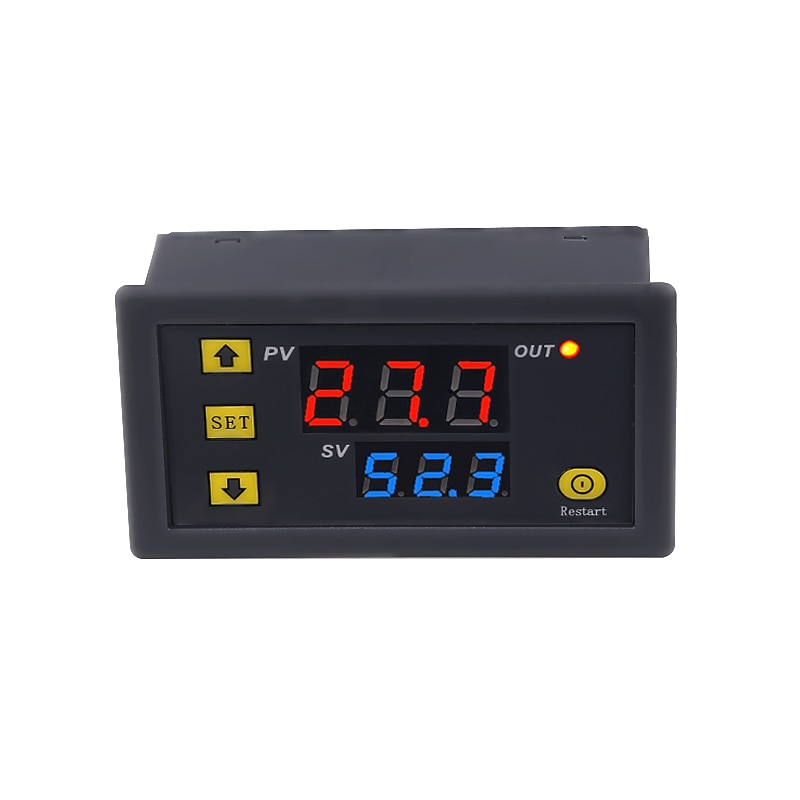 Temperature Gauge Sensor,Temperature Controller Thermostat Dual LED Digital Temperature Regulator Detector Temp Meter Heat Cooler2