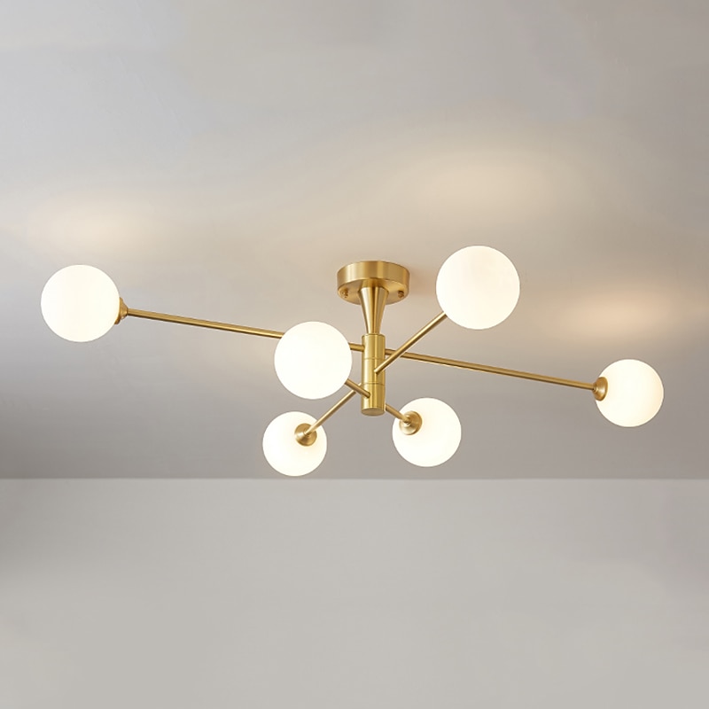 105 cm LED Ceiling Light Nordic Style Chandelier Globe Lampshade Instant Cabin Streetwear Modern 6-Light Living Room Bedroom Office110-240 V4