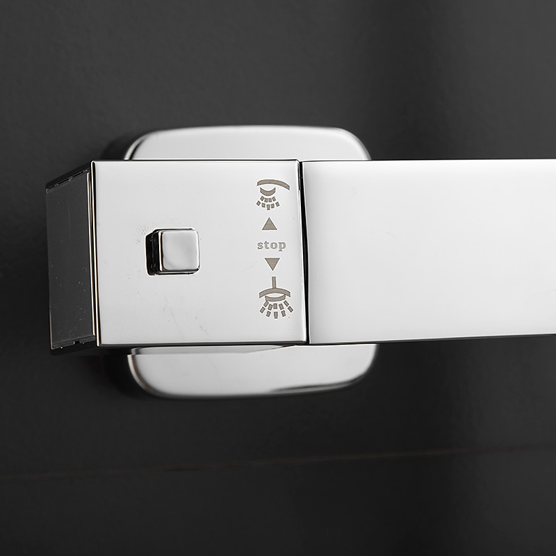 Shower Faucet,Rainfall Shower Head System / Thermostatic Mixer valve Set - Handshower Included pullout Rainfall Shower Contemporary Electroplated Mount Outside Ceramic Valve Bath Shower Mixer Taps4