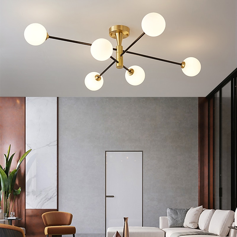 105 cm LED Ceiling Light Nordic Style Chandelier Globe Lampshade Instant Cabin Streetwear Modern 6-Light Living Room Bedroom Office110-240 V2