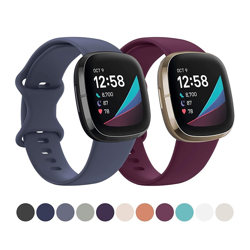 Smart Watch Band for Fitbit Versa 3 / Sense Silicone Smartwatch Strap Soft Breathable Sport Band Replacement  Wristband3