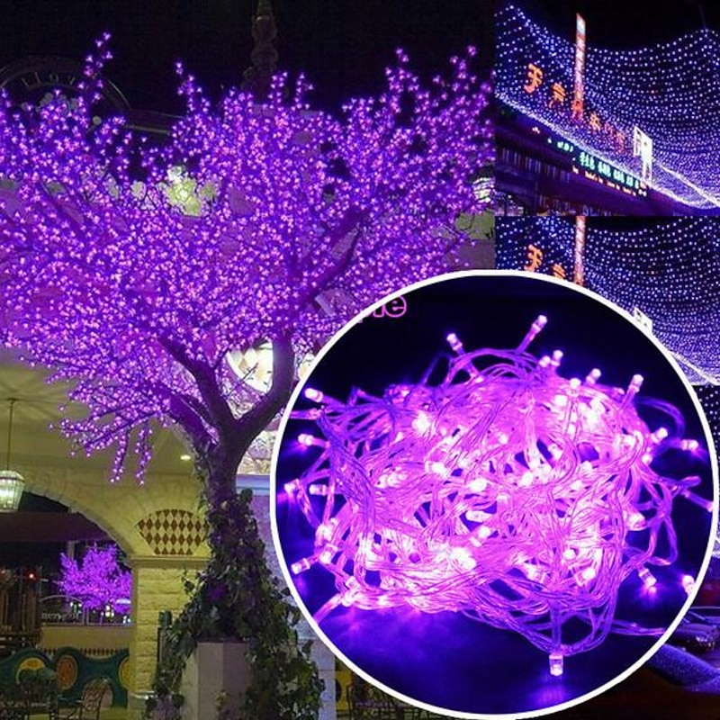 10m Light Sets String Lights 100 LEDs 1pc Warm White White Blue Waterproof Party Decorative 220-240 V 110-120 V3