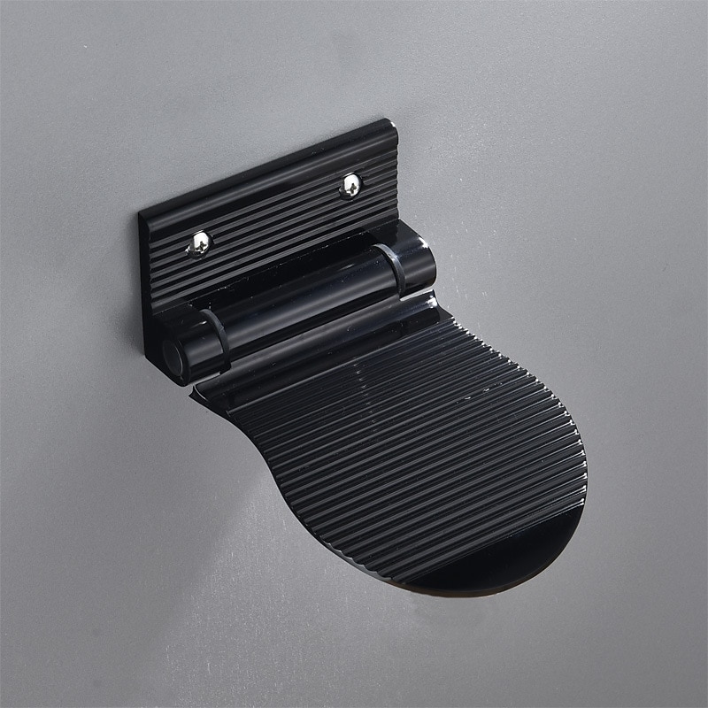 Bathroom Foot Rest Heavy Duty Aluminum Alloy Shaving Shelf Fold-Up Shower Foot Rest for Shaving Legs(Black/Silvery)2