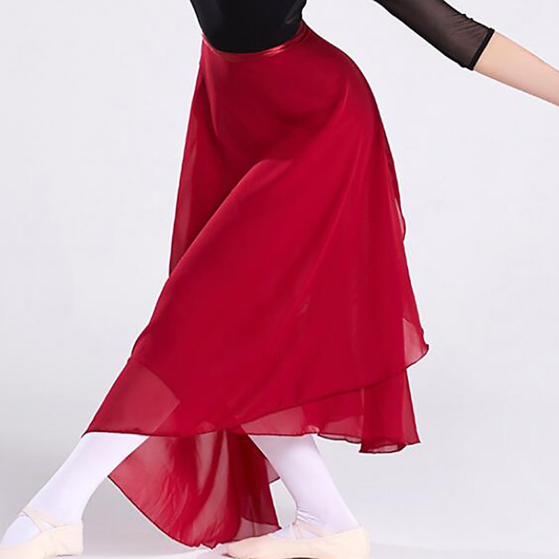 Breathable Ballet Skirts Bandage Women's Training Performance Natural Chiffon3