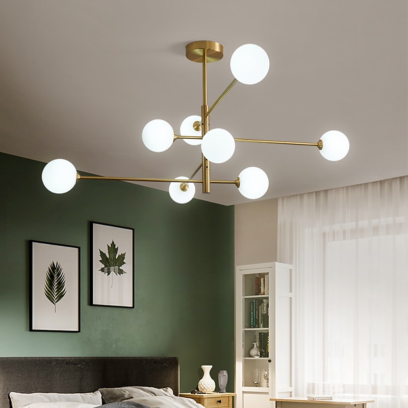 105 cm LED Chandelier Gold Nordic Style Pendant Light LED Sputnik Design Globe Glass Lampshade Metal Modern Style Electroplated 110-120V 220-240V4