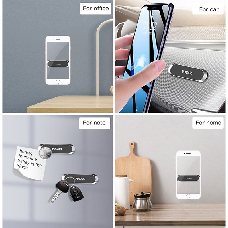 Mini Strip Shape Magnetic Car Phone Holder Aluminium Alloy Mobile Phone Stand Magnet Mount For IPhone Samsung Car Accessaries3