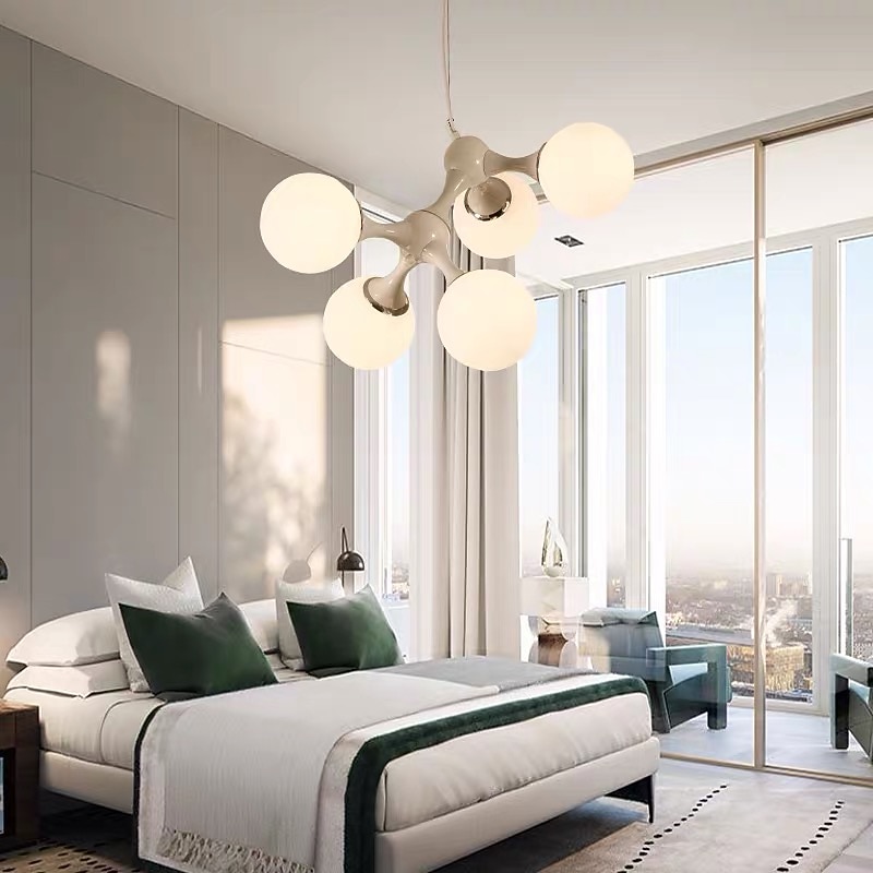 48 cm Pendant Light Cluster Design Chandelier Black White Silver Metal Electroplated Painted Finishes Modern 110-120V 220-240V