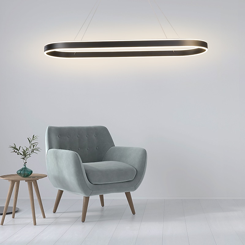 80/100cm Circle Design Pendant Light LED Nordic Style Aluminium Alloy Painted Finishes Modern Fashion for Dining Room Kitchen Living Room 110-240V 78W ONLY DIMMABLE WITH REMOTE CONTROL4