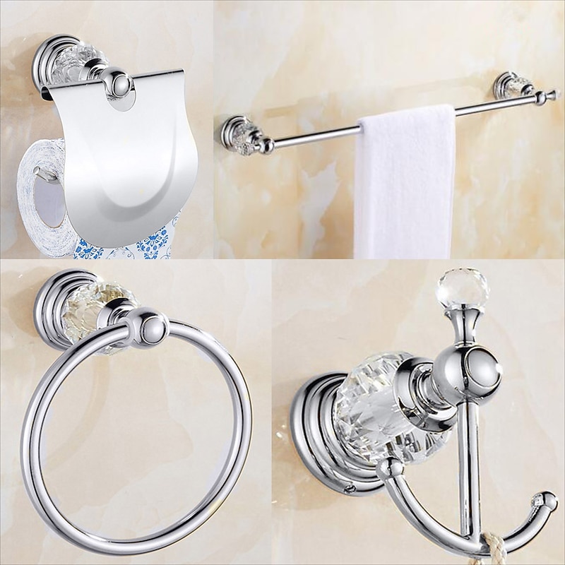 Wall Mounted Silver Bathroom Hardware Towel Bar, Robe Hook, Towel Holder, Toilet Paper Holder, 304Stainless Steel - for Home and Hotel bathroom2