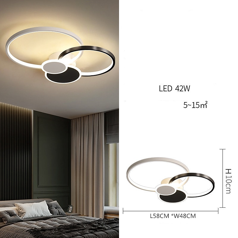 2/4 Heads LED Ceiling Light Circle Shape Cluster Design Ceiling Lamp  Nordic Modern Simple Style  Living Room Home Luxury Bedroom Office Restaurant Lights ONLY DIMMABLE WITH REMOTE CONTROL3