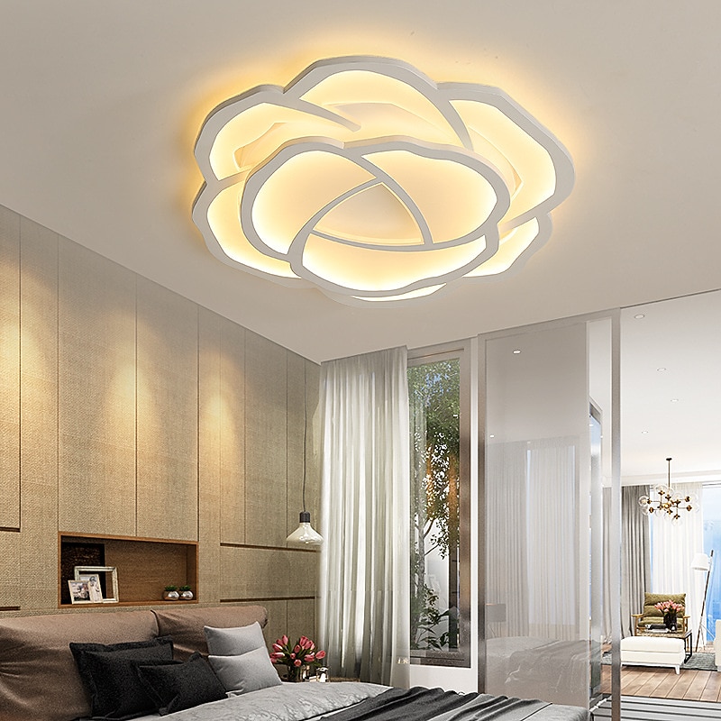 42/52 cm Rose Shaped LED Ceiling Light Romantic Simple Modern Bedroom Main Room Lighting Living Room Lighting Flower Design4
