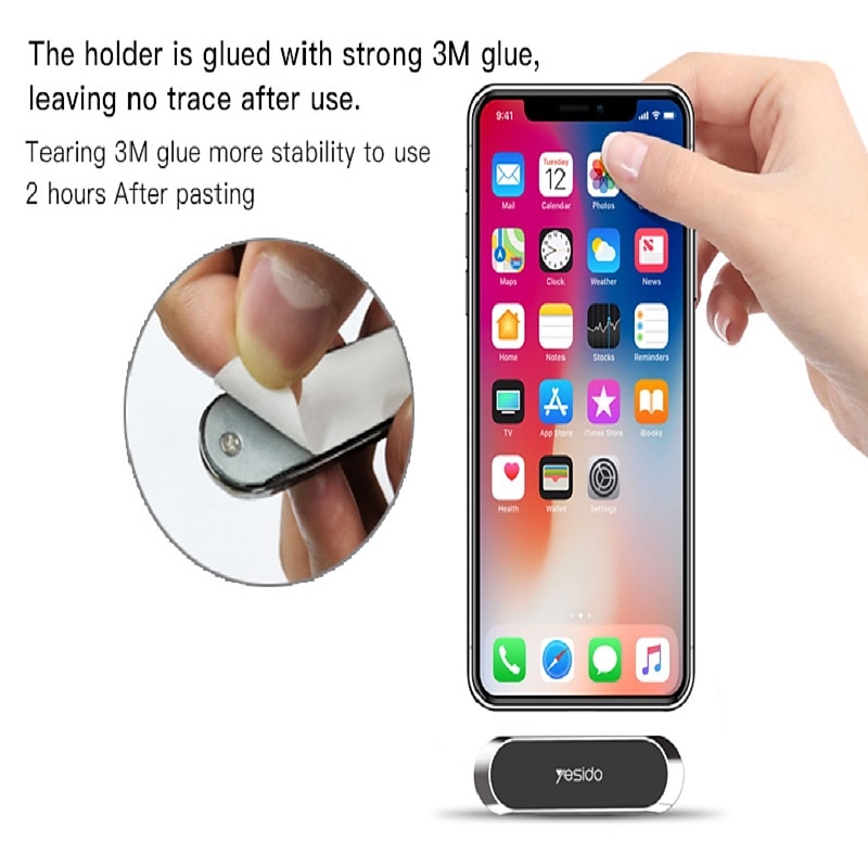 Mini Strip Shape Magnetic Car Phone Holder Aluminium Alloy Mobile Phone Stand Magnet Mount For IPhone Samsung Car Accessaries2