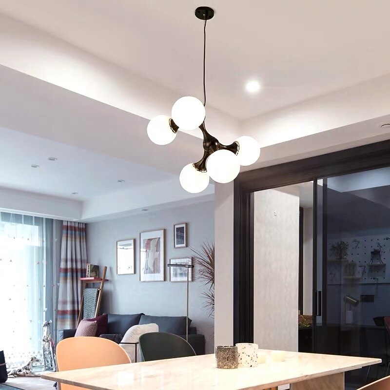 48 cm Pendant Light Cluster Design Chandelier Black White Silver Metal Electroplated Painted Finishes Modern 110-120V 220-240V2