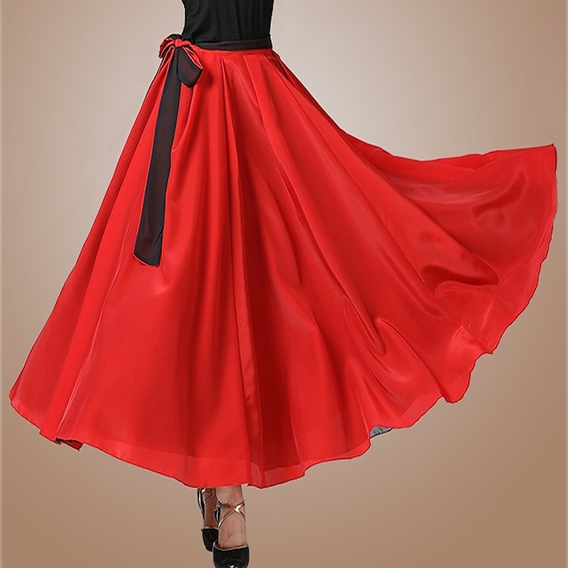 Ballroom Dance Skirts Bandage Women's Performance Daily Wear High Chiffon4
