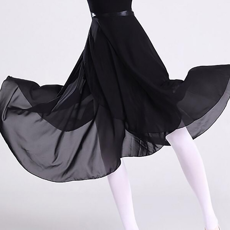 Breathable Ballet Skirts Bandage Women's Training Performance Natural Chiffon4