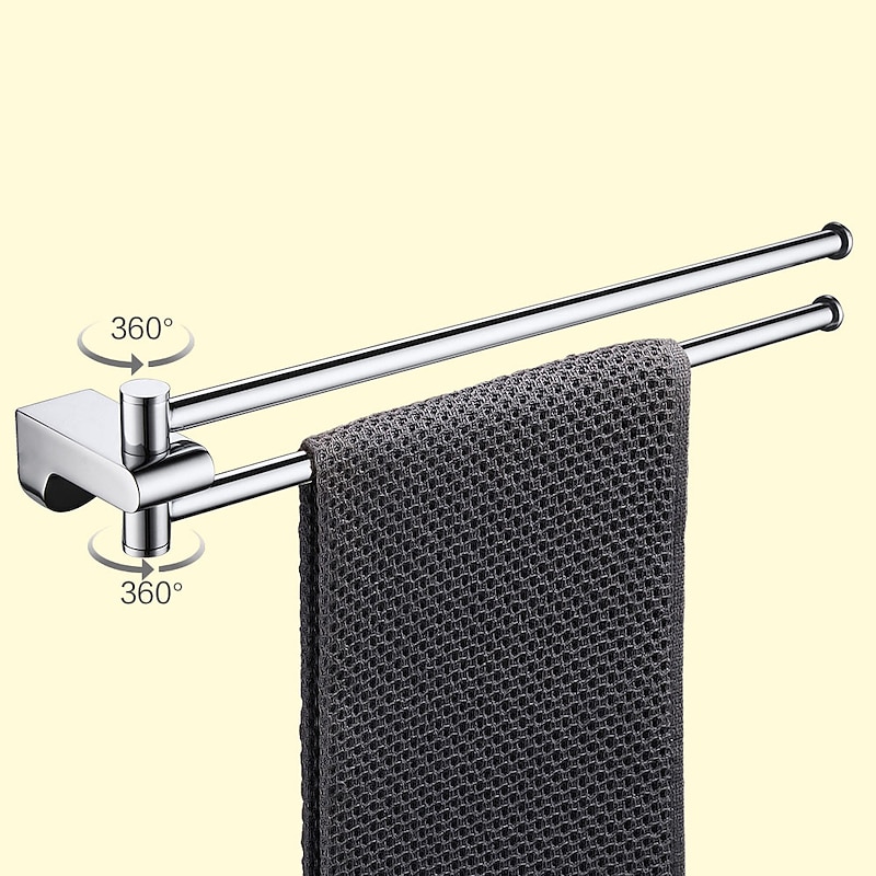 Towel Bar / Bathroom Shelf Foldable / Retractable Cable / Multilayer Contemporary / Modern Brass / Zinc Alloy / Metal 1pc - Bathroom Single / Double / 1-Towel Bar Wall Mounted3