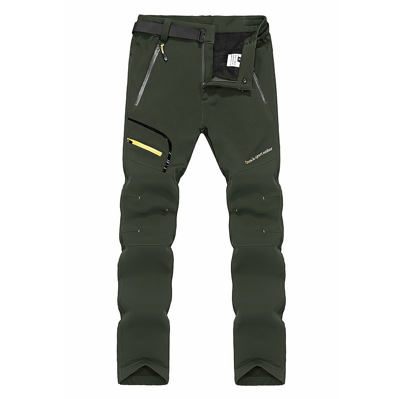 Men's Hiking Pants Trousers Fleece Lined Pants Softshell Pants Winter Outdoor Thermal Warm Windproof Quick Dry Lightweight Pants / Trousers Bottoms Female black Female Army Green Fishing Climbing2