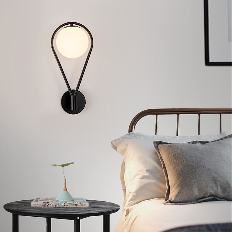 Lightinthebox Nordic Style Brass Wall Lamp Post Modern Simple Living Room Corridor  Balcony Bedroom Bedside Glass Wall Lamp4