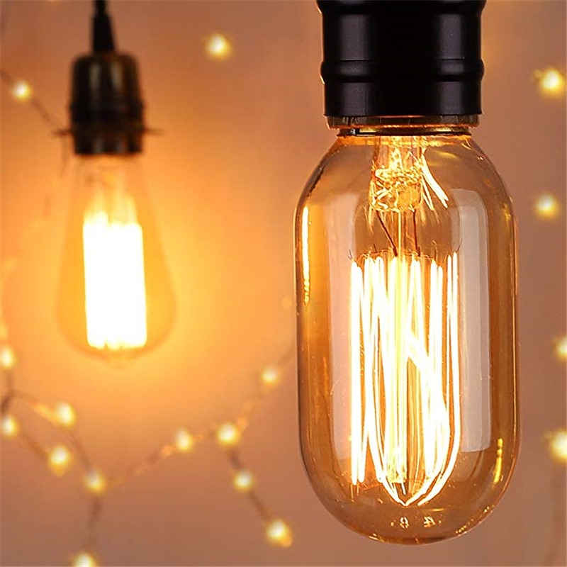 6pcs 4pcs Edison Vintage Incandescent Light Bulb Dimmable E26 E27 T45 40W Decorative Bulbs for Wall Sconces Ceiling Light 220-240V 1400-2800k2