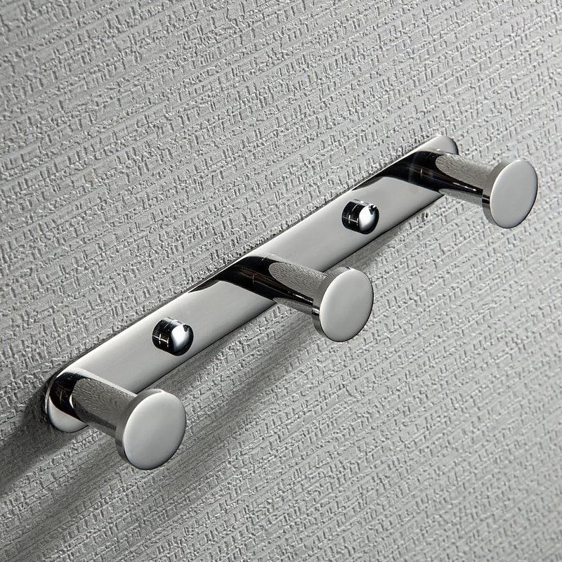 Robe Hooks New Design Contemporary Stainless Steel Material Bathroom Wall Mounted 3 or 4 or 5 or 6 Hooks Silvery 1pc2