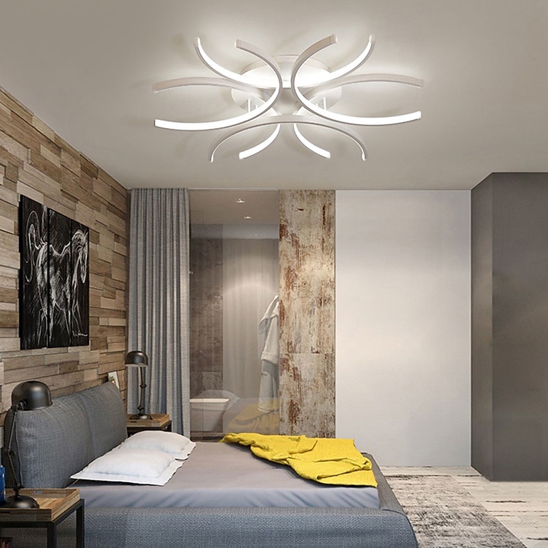 60cm LED Ceiling Light Modern Nordic Geometric Flower Shapes Stylish Flush Mount Lights Living Room Dining Room Bedroom Metal Painted Finishes110-120V 220-240V2