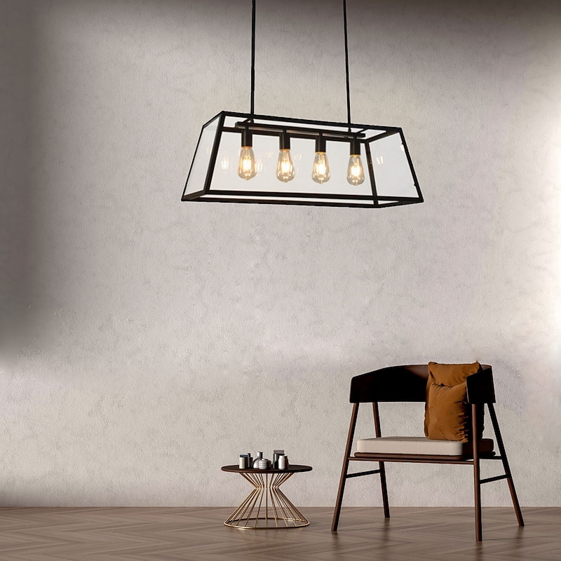 4-Light 78 cm Chandelier Metal Glass Island / Industrial Painted Finishes Retro Vintage / Country 110-120V / 220-240V