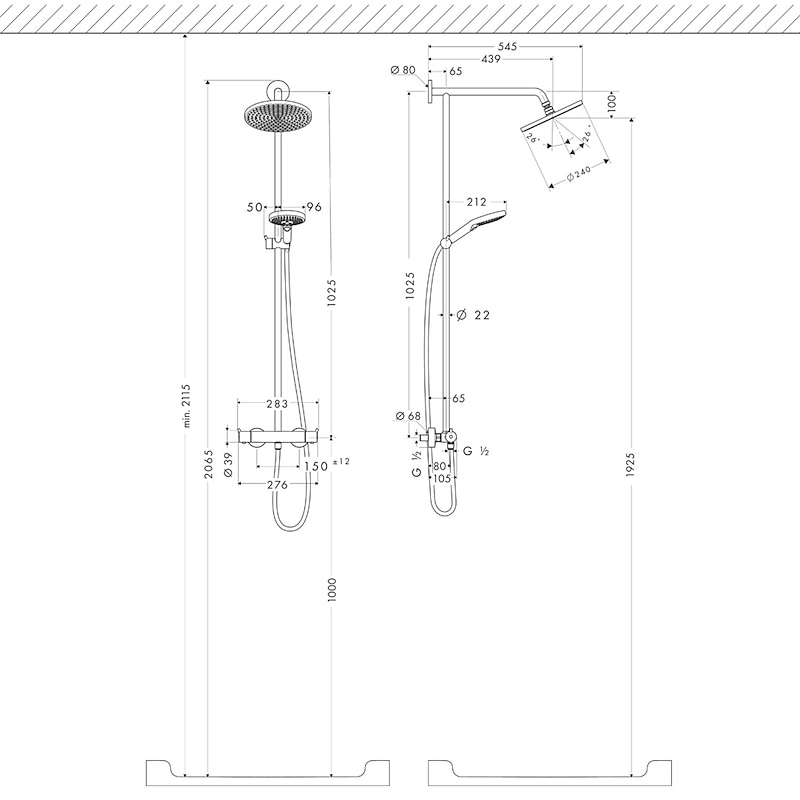 Shower Faucet,Shower System Set Handshower Included pullout Waterfall Vintage Style/Country Brass Mount Outside Ceramic Valve Bath Shower Mixer Taps4