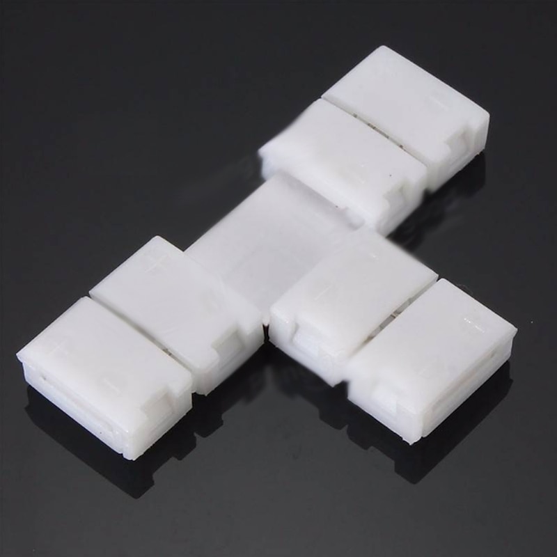 5Packs 2-Pin LED Light Strip Connectors 8mm10mm Unwired Gapless Solderless Adapter Terminal Extension for SMD 5050 2835 3528 4040 LED Monochrome Strip4