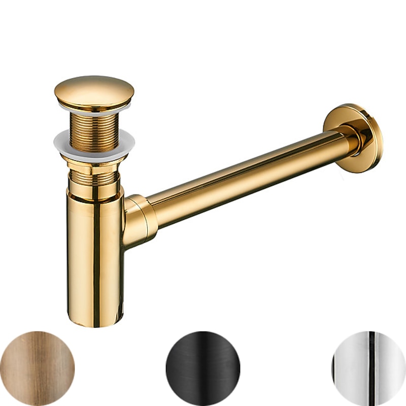 Faucet Accessory Superior Quality - Contemporary Copper Pop-up Water Drain Without Overflow Chrome