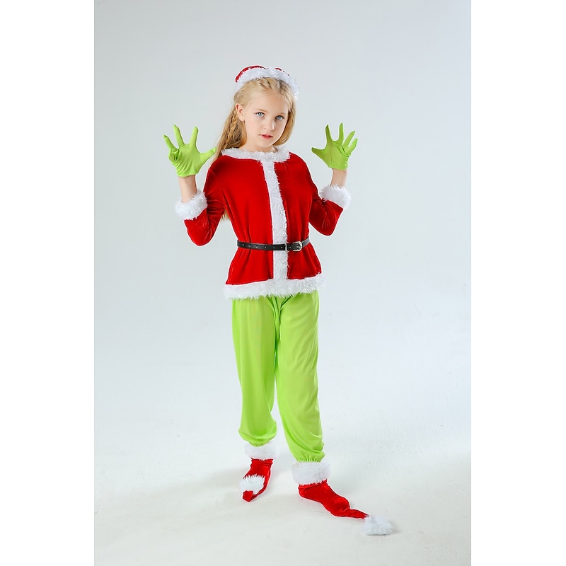 Santa Suit Men's Women's Boys Girls' Cosplay Costume Christmas Carnival Adults Kids Polyester4