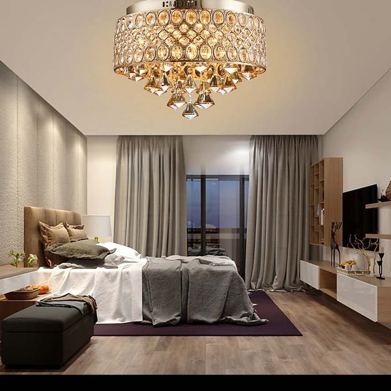 4-Light 38 cm Flush Mount Lights Metal Gold Traditional / Classic Country 110-120V 220-240V / E12 / E14 / CE Certified