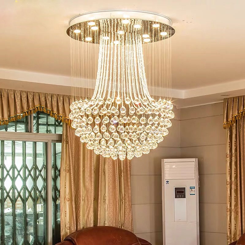 60 cm Crystal Chandelier Ceiling Light Stainless Steel Electroplated Modern 110-120V 220-240V2