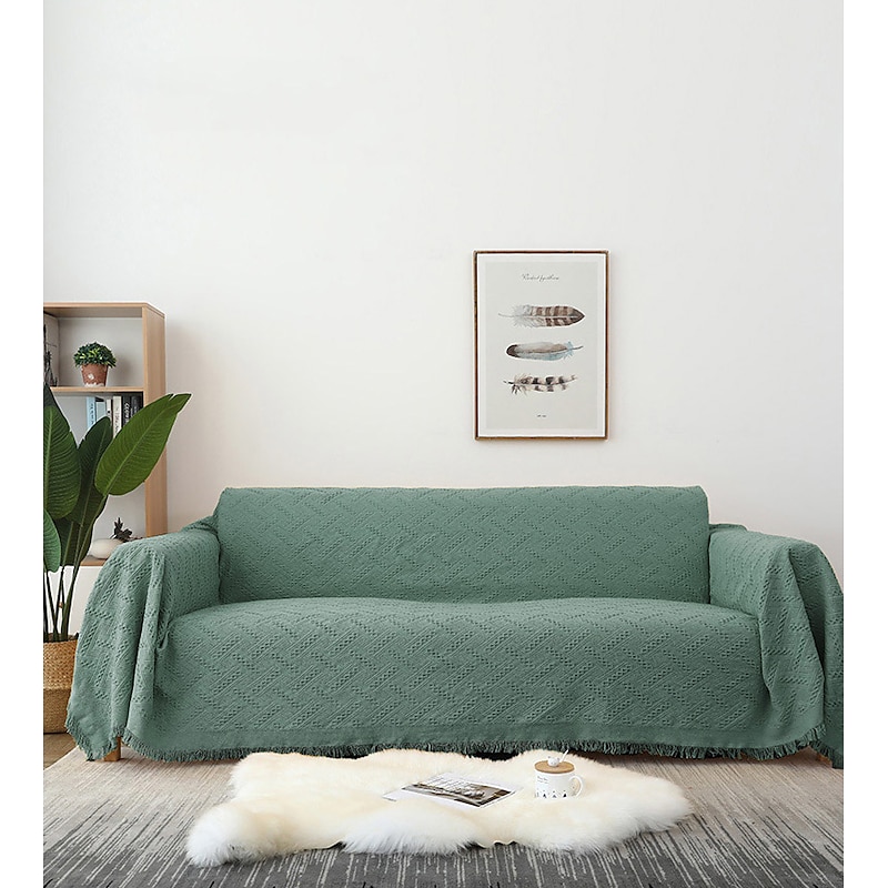 Sofa Cover Sofa Blanket Solid Color Couch Cover Couch Protector Sofa Throw Cover Washable for Armchair/Loveseat/3 Seater/4 Seater/L Shape SofaClassic Embossed Polyester / Cotton Blend Slipcovers2