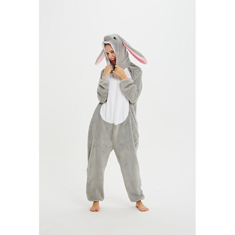 Kid's Adults' Color Block Nightwear Camouflage Onesie Costume Carnival Costume Rabbit Bunny Onesie Pajamas Kigurumi Pajamas Funny Costume For Men and Women Boys and Girls Christmas Carnival Cartoon
