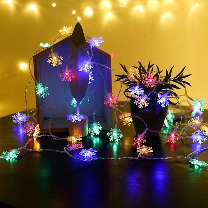 3M 6M 10M Snowflake String Lights Christmas Tree Stars Fairy Garlands Curtain Light Outdoor for Xmas Party New Year's Decor4