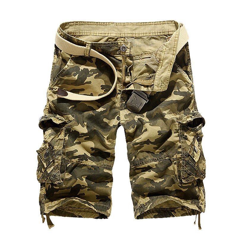Men's Cargo Shorts Bermuda shorts Work Shorts Hiking Shorts Multi Pocket Camouflage Daily Wear Streetwear Cotton Classic Casual ArmyGreen Grass Green3