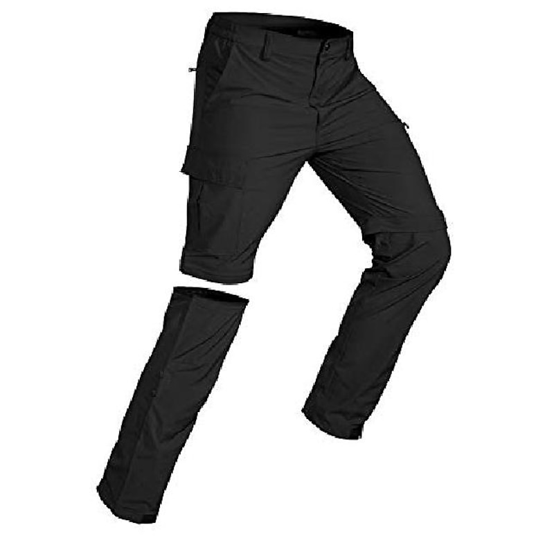 men's-convertible-hiking-trousers quick dry lightweight zip off breathable cargo trousers for outdoor, fishing, safari (grey, l)