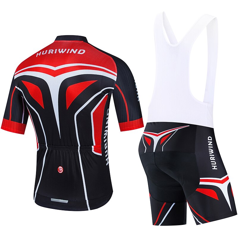 Men's Cycling Jersey with Bib Shorts Cycling Jersey with Shorts Short Sleeve Mountain Bike MTB Road Bike Cycling Black Red Blue Graphic Bike Clothing Suit 3D Pad Breathable Quick Dry Reflective2