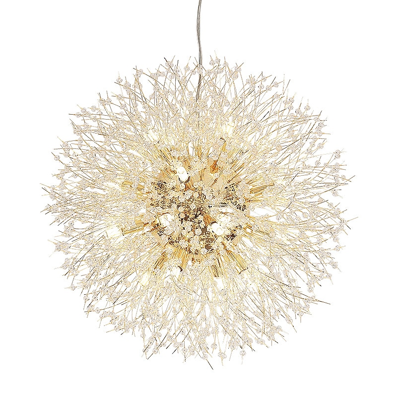 8/9/12 Heads LED Pendant Light Nordic Dandelion Chandelier Fireworks Crystal Lamp Artistic Living Room Dining Room Bedroom Lamp Romantic Clothing Store Bar Lamp 15-22inch4