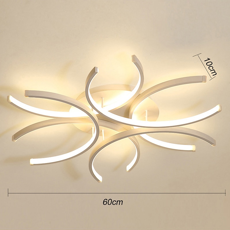 60cm LED Ceiling Light Modern Nordic Geometric Flower Shapes Stylish Flush Mount Lights Living Room Dining Room Bedroom Metal Painted Finishes110-120V 220-240V4