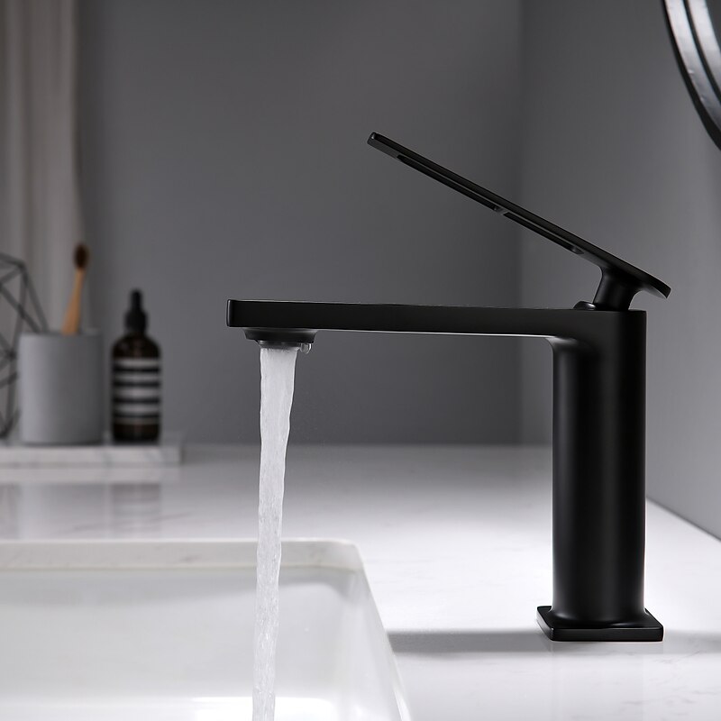 Single Handle Bathroom Faucet, Painted Finishes/Electroplated/Chrome One Hole Centerset, Brass Bathroom Sink Faucet with Hollow Handle3