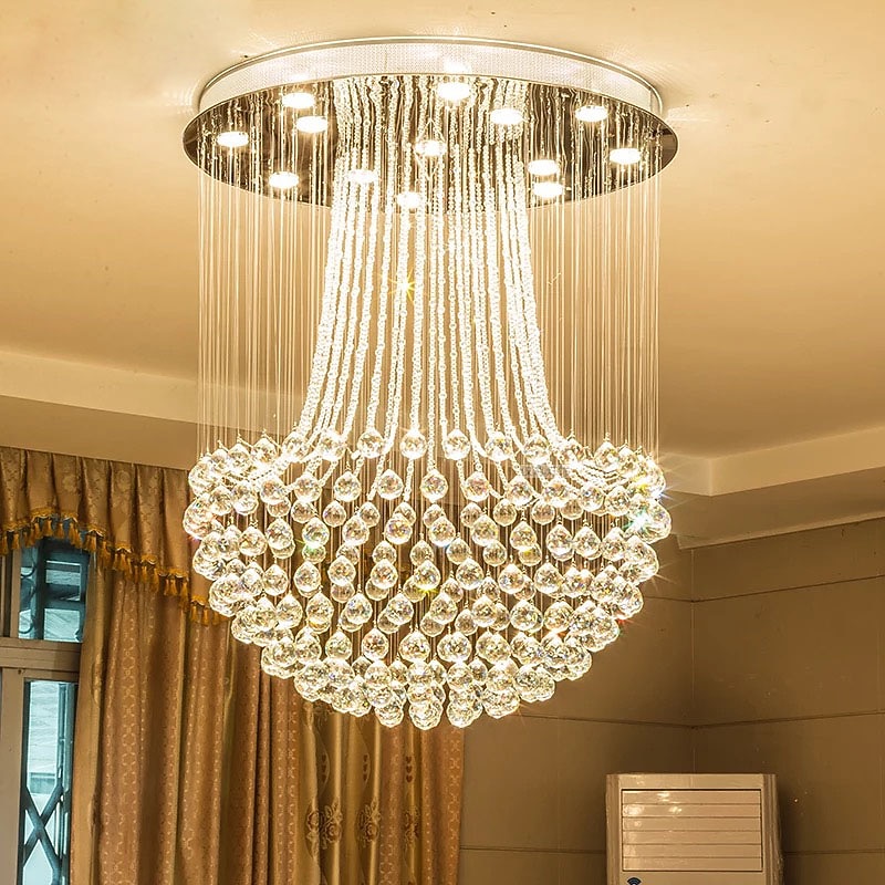 60 cm Crystal Chandelier Ceiling Light Stainless Steel Electroplated Modern 110-120V 220-240V4