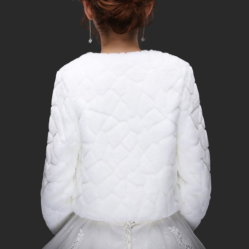 Long Sleeve Shrugs Faux Fur Wedding / Party / Evening Women's Wrap With Solid4