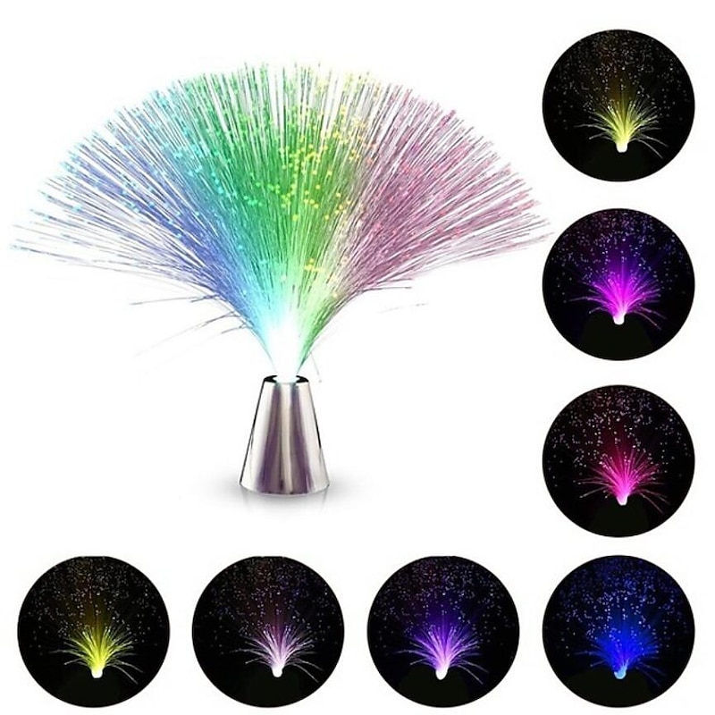 LED Fiber Optic Night Light Lamp Color Changing Decoration Light Christmas Gift 2W for Wedding Party Home Bedroom Decoration without Battery4
