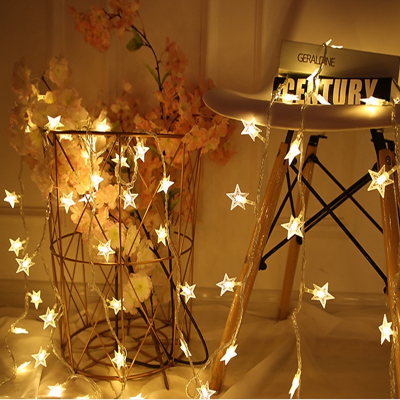3M 6M 10M Snowflake String Lights Christmas Tree Stars Fairy Garlands Curtain Light Outdoor for Xmas Party New Year's Decor2